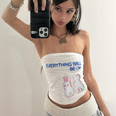 Cherub Pointelle Knit Bandeau Top